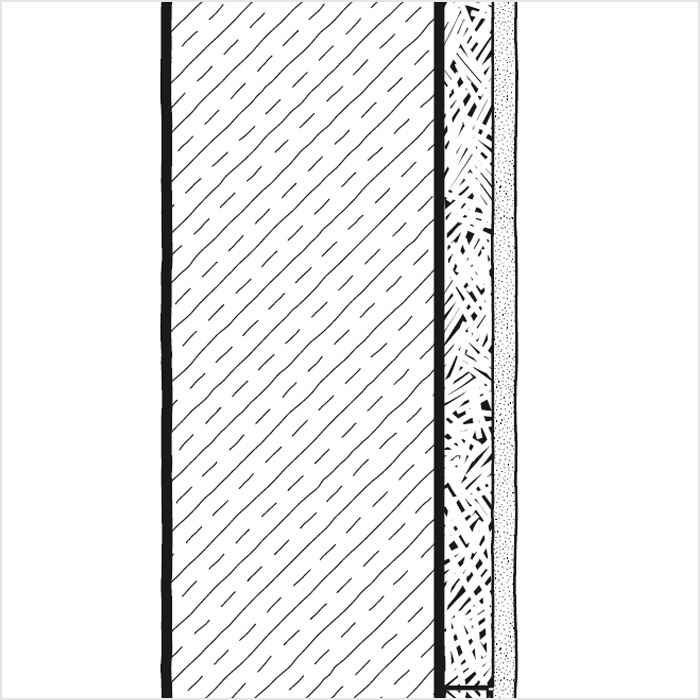 Stahlbeton-Außenwände (18 cm) mit Innendämmung